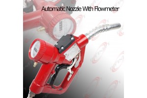 Fuel Gasoline Diesel Petrol Delivery Refill Gun Nozzle Dispenser W/Flow Meter